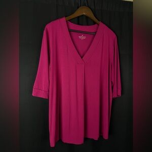Denver Hayes Pink 3/4 Sleeve Blouse XL